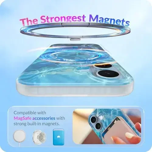 LONLI Hue for iPhone 17 Case - Ocean Waves Shockproof Magnetic Phone Cover - [Compatible with Magsafe] - Cute, Unique and Aesthetic - 3
