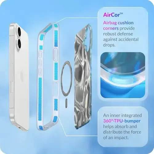 LONLI Hue for iPhone 17 Case - Ocean Waves Shockproof Magnetic Phone Cover - [Compatible with Magsafe] - Cute, Unique and Aesthetic - 4