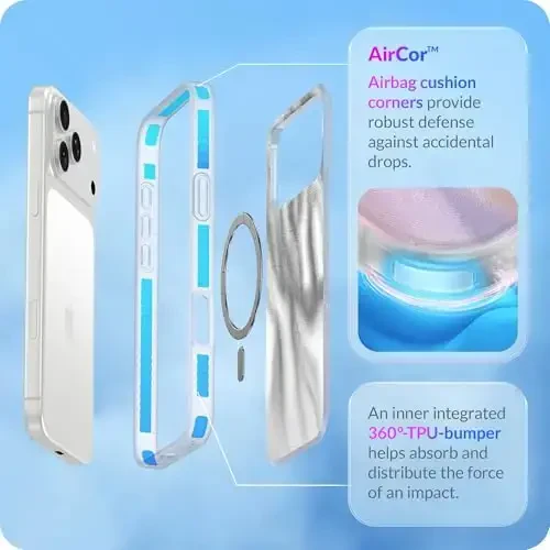 LONLI Hue for iPhone 17 Pro Case - Yorqin xayoliy tun zarbalarga chidamli magnitli chiroyli telefon qopqog'i - [Magsafe bilan mos] - Ayollar va qizlar uchun chiroyli, noyob va estetik - 4