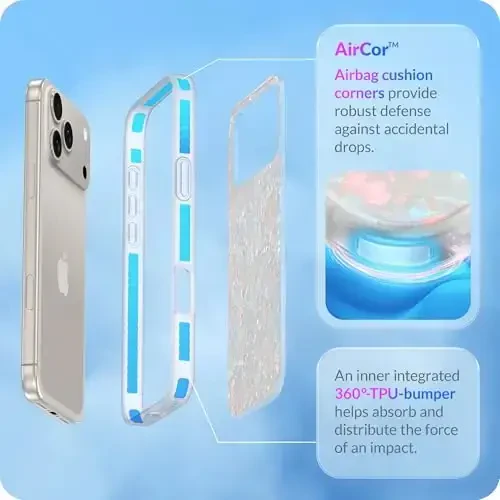 LONLI Hue for iPhone 17 Pro Max Case - Pearl Tort Shockproof Phone Cover - [Shock-Absorbent Bumper] - Elegant, Unique and Aesthetic for Women and Girls - 3