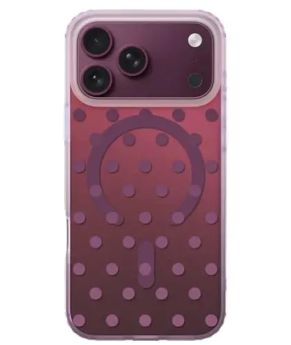 LONLI Hue for iPhone 18 Pro & 17 Pro Case, Burgundy Red to Purple Polka Dot | Color-Shift, Compatible with MagSafe, Strong Magnets, Clear Protective, Unique Aesthetic for Girls and Women - 1