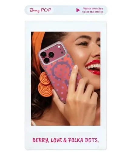 LONLI Hue for iPhone 18 Pro & 17 Pro Case, Burgundy Red to Purple Polka Dot | Color-Shift, Compatible with MagSafe, Strong Magnets, Clear Protective, Unique Aesthetic for Girls and Women - LONLI (1)