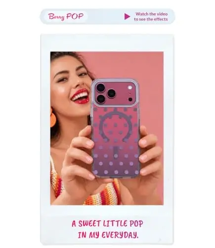 LONLI Hue for iPhone 18 Pro & 17 Pro Case, Burgundy Red to Purple Polka Dot | Color-Shift, Compatible with MagSafe, Strong Magnets, Clear Protective, Unique Aesthetic for Girls and Women - 3