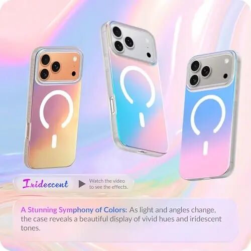 LONLI Hue for iPhone 18 Pro & 17 Pro Case, Color-Shift Iridescent | Compatible with MagSafe, Strong Magnets, Shockproof Bumper, Cute Unique Aesthetic for Girls and Women - LONLI (1)
