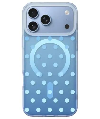 LONLI Hue for iPhone 18 Pro & 17 Pro Case, Glacier Blue Aqua Polka Dot | Color-Shift, Compatible with MagSafe, Strong Magnets, Clear Protective, Unique Aesthetic - 1