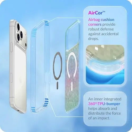 LONLI Hue for iPhone 18 Pro & 17 Pro Case, Prismatic Pixel Shimmer | Compatible with MagSafe, Strong Magnets, Shockproof Bumper, Cute Unique Aesthetic for Girls and Women - 6