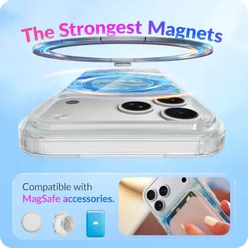 LONLI Hue for iPhone 18 Pro Max and 17 Pro Max Case, Glacier Blue Ocean | Blue Iridescent Pearl Ocean Pattern, Compatible with MagSafe, Strong Magnets, Unique Aesthetic for Girls and Women - 4