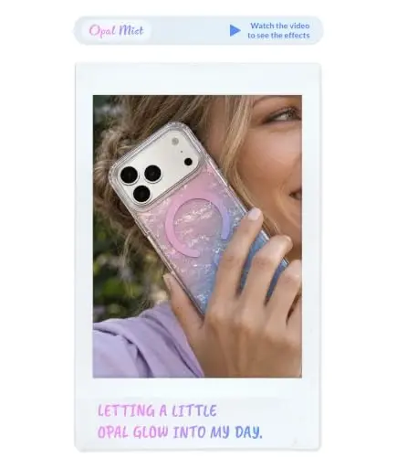 LONLI Hue for iPhone 18 Pro Max and 17 Pro Max Case, Pink Blue Opal Mist | Cute Pink Blue Iridescent Pearl Pattern, Compatible with MagSafe, Strong Magnets, Unique Aesthetic for Girls and Women - 2