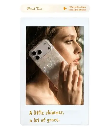 LONLI Hue for iPhone 18 Pro Max Case, White Pearl Tort | Compatible with MagSafe, Strong Magnets, Shockproof Bumper, Cute Unique Aesthetic for Girls and Women - 3