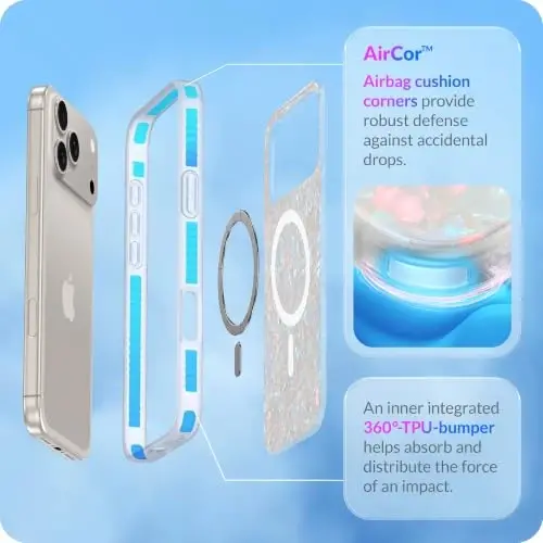 LONLI Hue for iPhone 18 Pro Max Case, White Pearl Tort | Compatible with MagSafe, Strong Magnets, Shockproof Bumper, Cute Unique Aesthetic for Girls and Women - 5