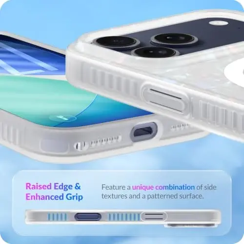 LONLI Hue for iPhone 18 Pro Max Case, White Pearl Tort | Compatible with MagSafe, Strong Magnets, Shockproof Bumper, Cute Unique Aesthetic for Girls and Women - 6