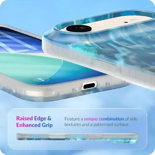 LONLI Hue for iPhone Air Case - Ocean Waves Shockproof Phone Cover - [Shock-Absorbent Bumper] - Cute, Unique and Aesthetic - 9