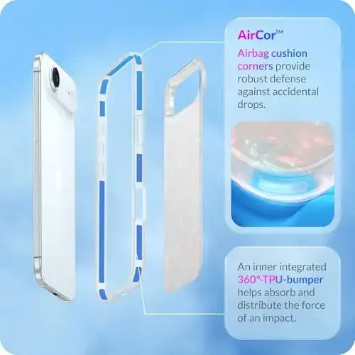 LONLI Hue for iPhone Air Case - Pearl Tort Shockproof Phone Cover - [Shock-Absorbent Bumper] - Elegant, Unique and Aesthetic for Women and Girls - 3