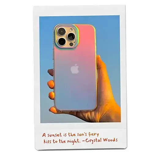 LONLI Hue - for iPhone 14 Plus Case - Fluorescent Coloful Holographic Iridescent Phone Case - [360° Shock-Absorbent Bumper] - Cute, Unique and Aesthetic Phone Cover for Women and Girls - 5