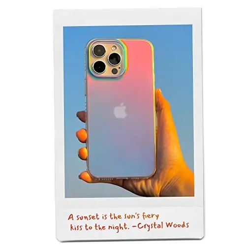 LONLI Hue - for iPhone 14 Pro Max Case - Fluorescent Coloful Holographic Iridescent Phone Case - [360° Shock-Absorbent Bumper] - Cute, Unique and Aesthetic Phone Cover for Women and Girls - 6