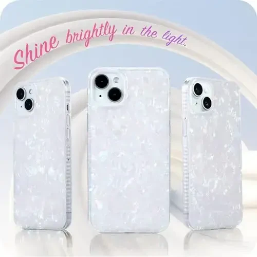 LONLI Hue - for iPhone 15 Case - White Pearl Tort [10FT Drop Protection] - Shockproof Cover with Color Changing Effect | Cute and Unique for Women, Girls and Men (2023) - 3