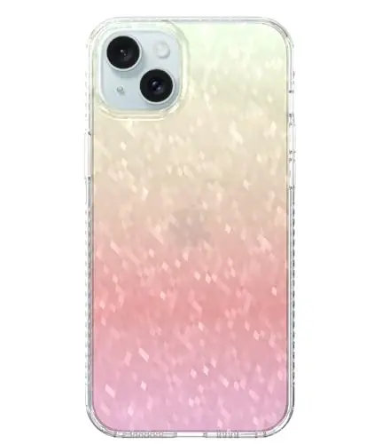 LONLI Hue - iPhone 15 Plus uchun prizmatik kamalak olmos qirrali yaltiroq telefon qutisi - [Yaltiroq nashr, hashamatli yaltiroq himoya] - [360° zarbani yutuvchi bamper] - iPhone 15 Plus uchun - LONLI