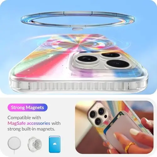 LONLI Hue - for iPhone 15 Pro Case [Compatible with Magsafe] - Cosmic Portal Phone Case - [360° Shock-Absorbent Bumper] - Cute, Unique and Aesthetic Phone Cover for Girls and Women - 3