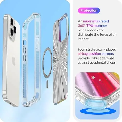 LONLI Hue - for iPhone 15 Pro Case [Compatible with Magsafe] - Cosmic Portal Phone Case - [360° Shock-Absorbent Bumper] - Cute, Unique and Aesthetic Phone Cover for Girls and Women - 4