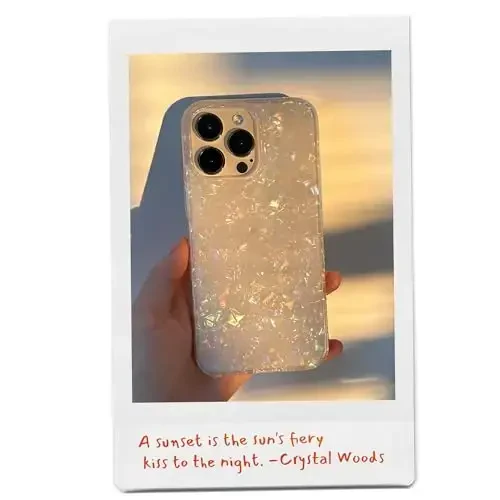 LONLI Hue - for iPhone 15 Pro Max Case - White Pearl Tort Phone Case with [4 Airbag Cushioned Corners] - Elegant, Unique and Aesthetic Shockproof Cover for Women and Girls (2023) - 7