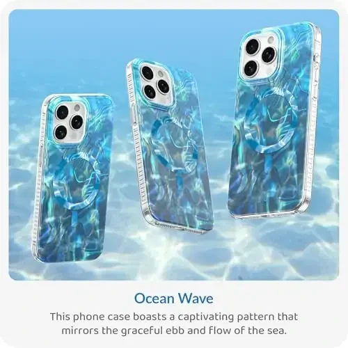 LONLI Hue - for iPhone 15 Pro Max Case [Compatible with Magsafe] - Blue Flower Phone Case - [360° Shock-Absorbent Bumper] - Cute, Unique and Aesthetic Phone Cover for Girls and Women - LONLI (1)