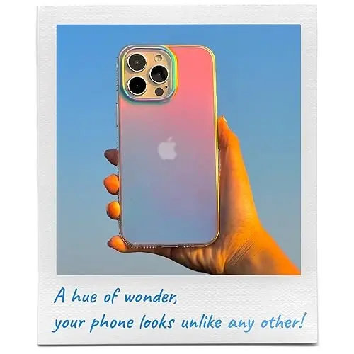 LONLI Hue - iPhone 15 Pro Max uchun g'ilof - Rainbow Iridescent telefon g'ilofi [4 havo yostig'i burchagi bilan] - Ayollar va qizlar uchun yoqimli, noyob va estetik zarbaga chidamli qopqoq (2023) - 5