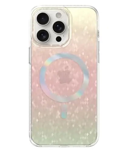 LONLI Hue - iPhone 15 Pro Max uchun prizmatik kamalak olmosli qirrali yaltiroq magnitli telefon g'ilofi - [Magsafe bilan mos] - [Yorqin nashr, hashamatli yaltiroq himoya] - iPhone 15 Pro Max uchun - 1