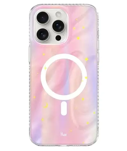 LONLI Hue - iPhone 15 Pro uchun g'ilof [Magsafe bilan mos] - Tushdagi tun telefon g'ilofi - [360° zarbani yutuvchi bamper] - Qizlar va ayollar uchun yoqimli, noyob va estetik telefon qopqog'i - LONLI