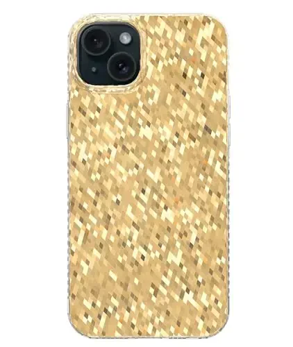 LONLI Hue - iPhone 15 uchun Champagne Gold Diamond Facet Sparkling Phone Case - [Sparkle Glow Finish, Luxe Glitter Protection] - [360° zarbani yutuvchi bamper] - iPhone 15 uchun - 1