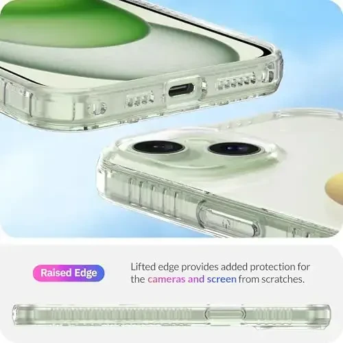 LONLI Hue - iPhone 15 uchun g'ilof [Magsafe bilan mos] - Kameliya g'ilofi - [360° zarbani yutuvchi bamper] - Qizlar va ayollar uchun chiroyli, noyob va estetik telefon qopqog'i - 5