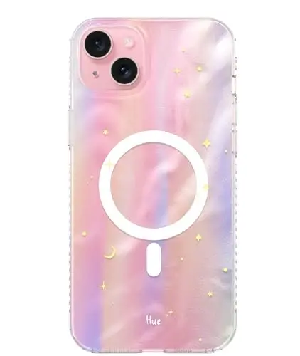 LONLI Hue - iPhone 15 uchun g'ilof [Magsafe bilan mos] - Tushdagi tun telefon g'ilofi - [360° zarbani yutuvchi bamper] - Qizlar va ayollar uchun yoqimli, noyob va estetik telefon qopqog'i - LONLI