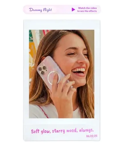 LONLI Hue - Magnetic Case for iPhone 16 - [Compatible with Magsafe] - [360° Shock-Absorbent Bumper] - [Cute and Unique Phone Cover for Girls and Women] - Dreamy Night 