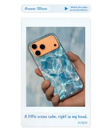 LONLI Hue - iPhone 16 Plus uchun magnit g‘ilof - [Magsafe bilan mos keladi] - [360° zarbani yutuvchi bamper] - [Qizlar va ayollar uchun yoqimli va o‘ziga xos telefon g‘ilofi] - Okean to‘lqini - 4