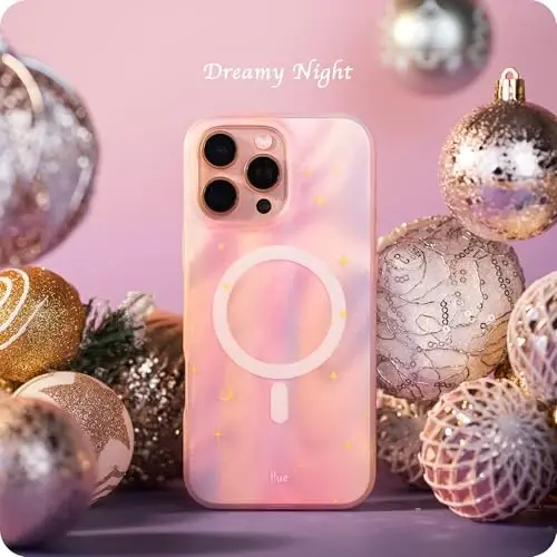 LONLI Hue - Magnetic Case for iPhone 16 Pro Max - [Compatible with Magsafe] - [360° Shock-Absorbent Bumper] - [Cute and Unique Phone Cover for Girls and Women] - Dreamy Night - 2