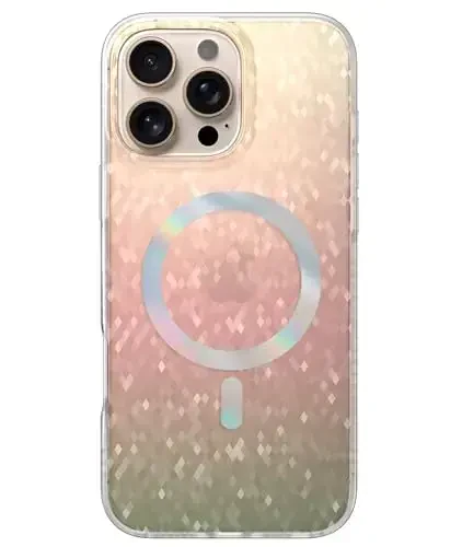 LONLI Hue - Prismatic Rainbow Diamond Facet Sparkling Magnetic Phone Case for iPhone 16 Pro Max - [Compatible with Magsafe] - [Sparkle Glow Finish, Luxe Glitter Protection] - for iPhone 16 Pro Max 