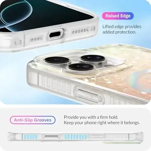 LONLI Hue - Prismatic Rainbow Diamond Facet Sparkling Magnetic Phone Case for iPhone 16 Pro Max - [Compatible with Magsafe] - [Sparkle Glow Finish, Luxe Glitter Protection] - for iPhone 16 Pro Max - 5