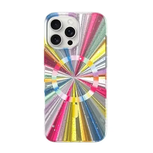 LONLI Hue - iPhone 16 Pro Max uchun magnitli g'ilof - [Magsafe bilan mos] - [360° zarbani yutuvchi bamper] - [Qizlar va ayollar uchun yoqimli va noyob telefon qopqog'i] - Kosmik Portal 