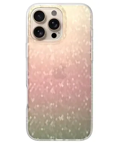 LONLI Hue - iPhone 16 Pro uchun Prismatic Rainbow Diamond Facet Sparkling Phone Case - [Sparkle Glow Finish, Luxe Glitter Protection] - [360° zarbani yutuvchi Bumper] - iPhone 16 Pro uchun - 1