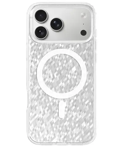 LONLI Hue - iPhone 17 Pro Max için Prizma Elmas Serisi Kılıf, Kızlar ve Kadınlar için Gümüş Elmas Parıltılı Koruyucu Telefon Kılıfı, Magsafe için Güçlü Manyetik Halkalı Şeffaf TPU 