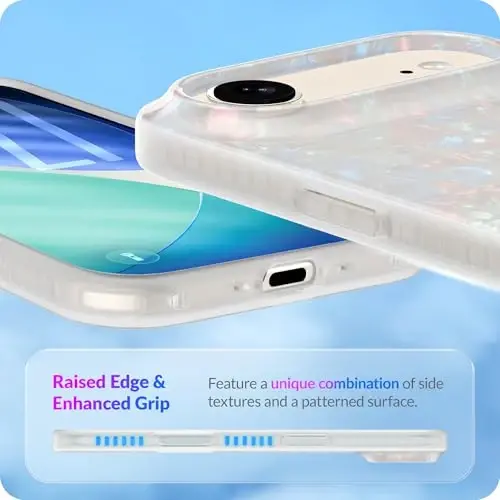 LONLI Hue iPhone Air uchun g'ilofi - Pearl Tort zarbaga chidamli telefon qopqog'i - [Zarbni yutuvchi bamper] - Ayollar va qizlar uchun nafis, noyob va estetik - 4