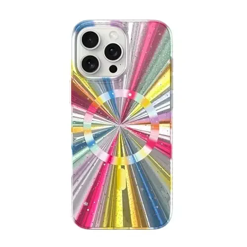 LONLI Hue - Magnetic Case for iPhone 16 Pro Max - [Compatible with Magsafe] - [360° Shock-Absorbent Bumper] - [Cute and Unique Phone Cover for Girls and Women] - Cosmic Portal - 1