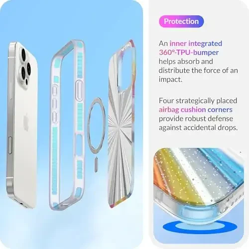 LONLI Hue - Magnetic Case for iPhone 16 Pro Max - [Compatible with Magsafe] - [360° Shock-Absorbent Bumper] - [Cute and Unique Phone Cover for Girls and Women] - Cosmic Portal - 5