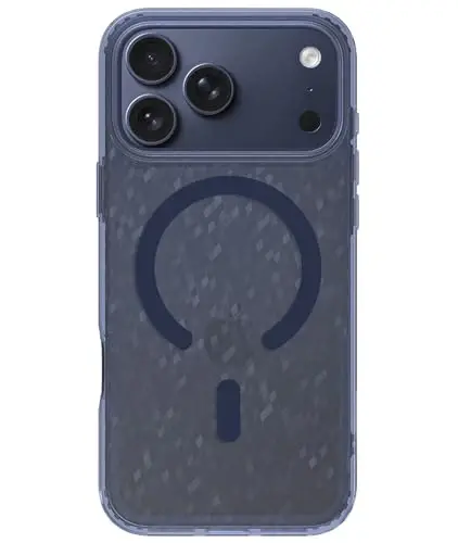 LONLI Hue - Prism Diamond Series Case for iPhone 17 Pro, Deep Blue Diamond-Shimmer Protective Phone Case for Girls and Women, Blue TPU with Powerful Magnetic Ring for Magsafe 
