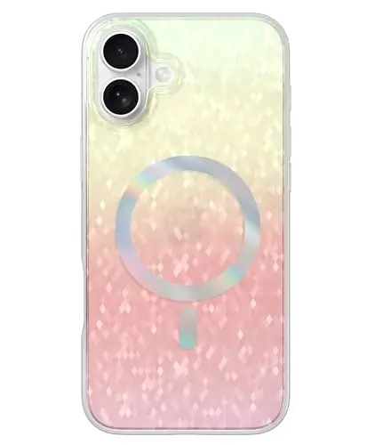 LONLI Hue - Prismatic Rainbow Diamond Facet Sparkling Magnetic Phone Case for iPhone 16 - [Compatible with Magsafe] - [Sparkle Glow Finish, Luxe Glitter Protection] - for iPhone 16 