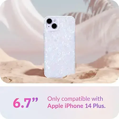 LONLI Hue White Pearl Tort iPhone 14 Pro Max Case | 360Ã‚° Shock-Absorbent Bumper, Cute, Unique, Aesthetic, Phone Cover, for Women and Girls - 2