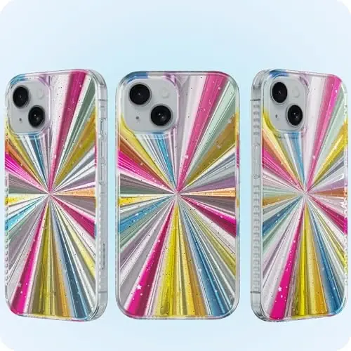 LONLI iPhone 15 Plus uchun g'ilofi - [360° zarbani yutuvchi bamper] - [Qizlar va ayollar uchun yoqimli va noyob telefon qopqog'i] - Kosmik portal - 6