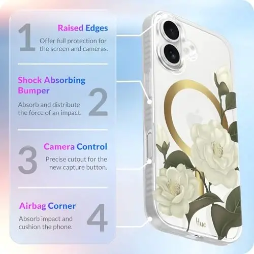 LONLI iPhone 17 Kılıfı için - Altın Yaldızlı Erkek Organlı Kamelya Darbeye Dayanıklı Manyetik Telefon Kılıfı - [Magsafe ile Uyumlu] - Zarif, Benzersiz ve Estetik - 5