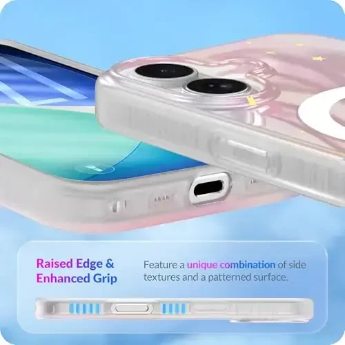 LONLI Hue for iPhone 17 Case - Luminous Dreamy Night Shockproof Magnetic Cute Phone Cover - [Compatible with Magsafe] - Cute, Unique and Aesthetic for Women and Girls - 5