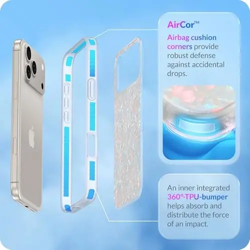 LONLI iPhone 17 Pro Max uchun g'ilof - Pearl Tort zarbga chidamli telefon qopqog'i - [Zarb yutuvchi bamper] - Ayollar va qizlar uchun nafis, noyob va estetik - 3