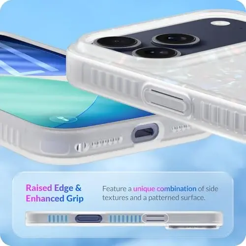 LONLI iPhone 17 Pro Max uchun g'ilof - Pearl Tort zarbga chidamli telefon qopqog'i - [Zarb yutuvchi bamper] - Ayollar va qizlar uchun nafis, noyob va estetik - 4